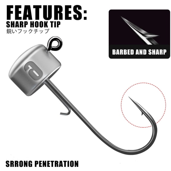 30pcs Ned Rig Jig Head Fishing Mushroom Jig 1.8g-6g Bass Jig Lead Heads