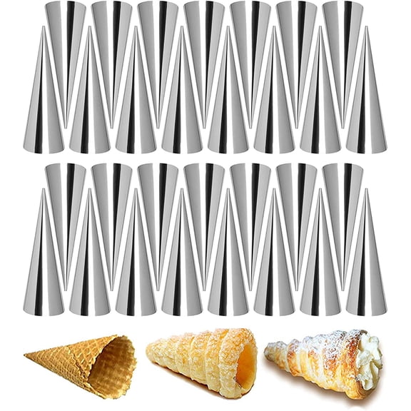 30pcs Non-Stick Cream Horn Cones Tubes Stainless Steel Conical Croissant Pastry Baking Moulds Set, Cannoli Form Roll Mold Corner Shaper for Christmas Anniversary and Daily Use #1