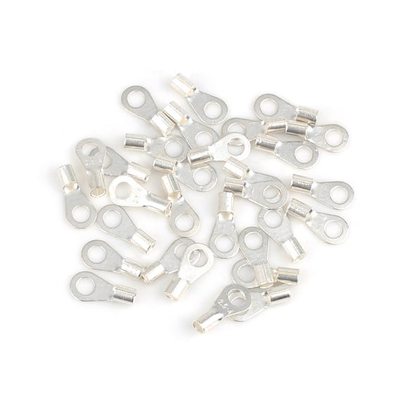 30pcs OT2.5-4 Ring Terminals Non-Insulated Crimp Electrical Wire Connector