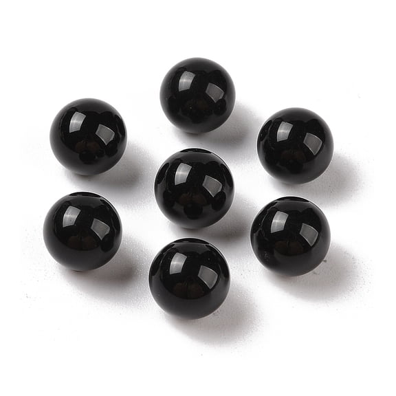 30pcs Obsidian No Hole Sphere Beads Round 10mm