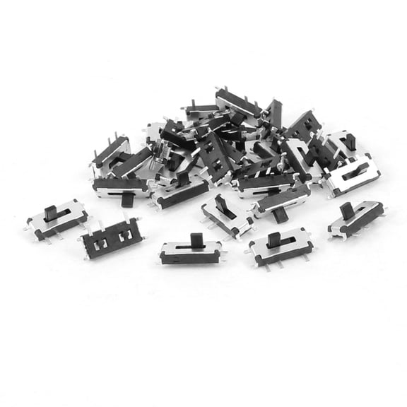 30pcs On/Off 2 Position 7 Pins 1P2T SPDT Vertical SMT Slide Switch