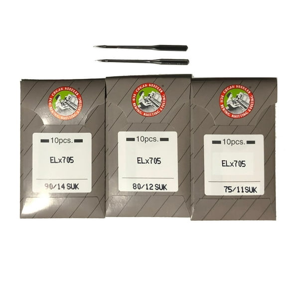 30pcs Organ Sewing Needle ELX705 705 2022 Portable Serger & Coverstitch Machine Ball point #Mix (11suk, 12suk, 14suk)
