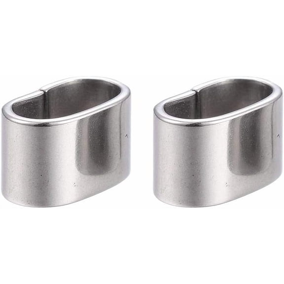 30pcs Oval Slide Charm Stainless Steel Slide Charms Pendants Large Hole Metal Charm Beads