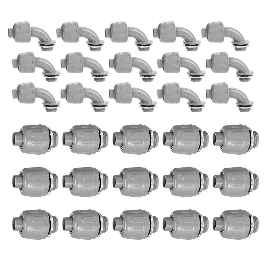 Tight Elbow Ropes 30pcs PVC Liquid Tight Elbow Fittings for Flexible Conduit Outdoor ...