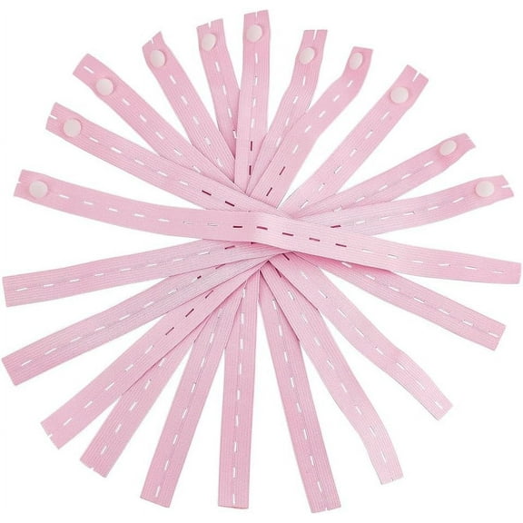 30pcs Pink Elastic Bands for Crafts Bed Sheet Organizer Bands Adjustable Clothing Storage Strap Closet Organizer for Bed Sheet Elastic Band with Buttonholes for Crafts Sewing Belt Storage 30pcs