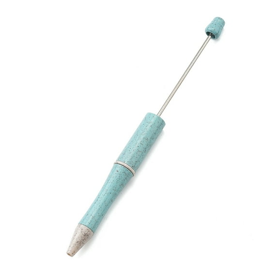 30pcs Plastic Beadable Pen Ball-Point Pen with Steel Pole for DIY Personalized Pen with Jewelry Beads Medium Turquoise 147x11mm
