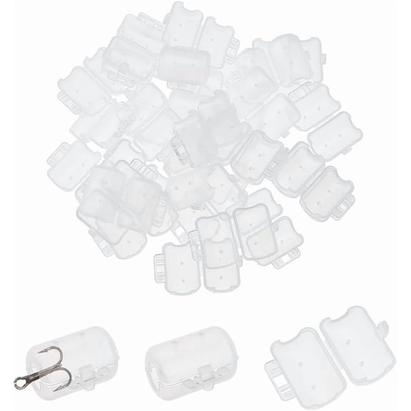 30pcs Plastic Squid Hooks Protector 39mm Wide Wood Shrimp Hooks Cover Jig Protective Case Plastic Small Clear DIY