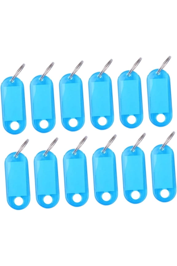 30pcs Plastic Tags Colored Labels Plastic Key Tags Key Tags with Labels Label Window Ring Holder Plastic Id Tags for Id Card Key Chain Key Ring Blank Display Items Blue Key Label