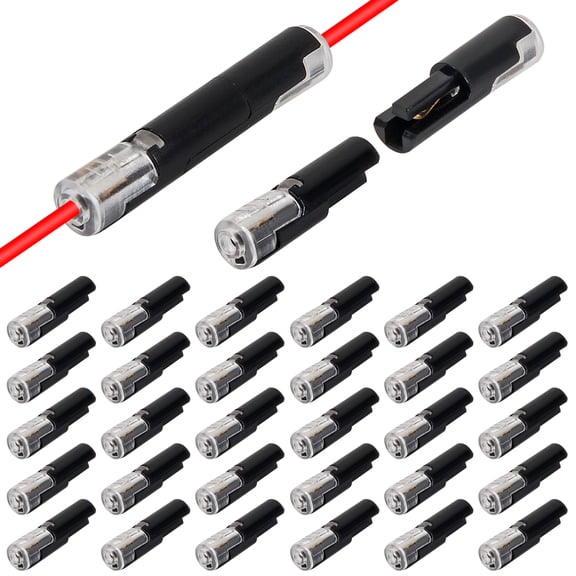 30pcs Pluggable LED Wire Connectors, 1-Pin 1-Way Universal Quick Splice Terminals, Single-Line Interlocking Detachable LED Connectors,Featuring Quick-Connect Terminals Suitable for AWG 20-24