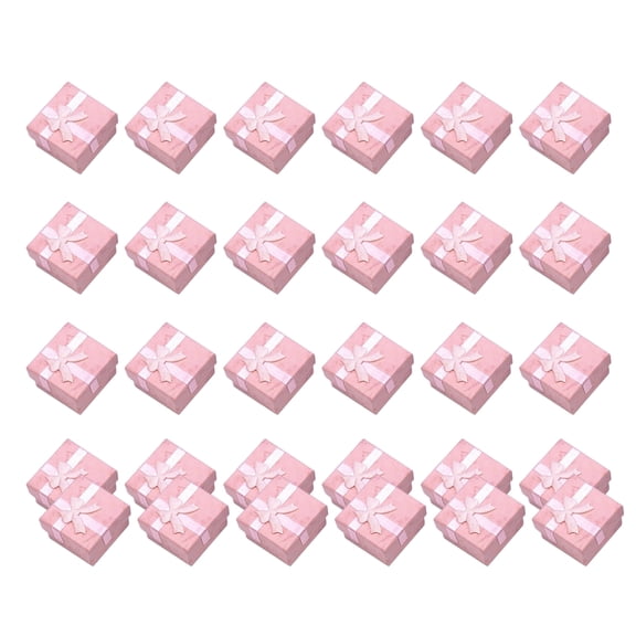 30pcs Practical Jewelry Gifts Boxes Small Cardboard Box with Lid Bowknot Designs for Rings Necklaces Earrings Pendants