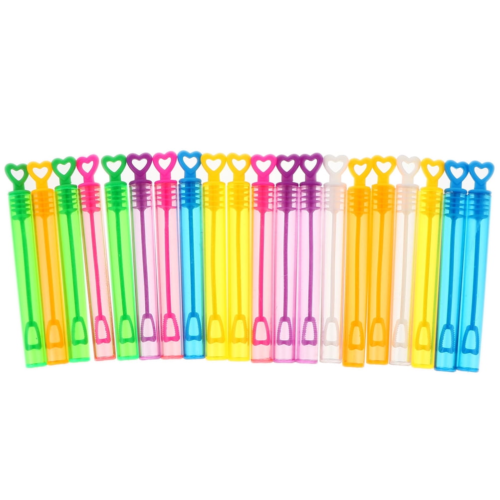30pcs Refilled Bubble Wands Children Heart Empty Bubble Party Favors for Children (Mixed Color)