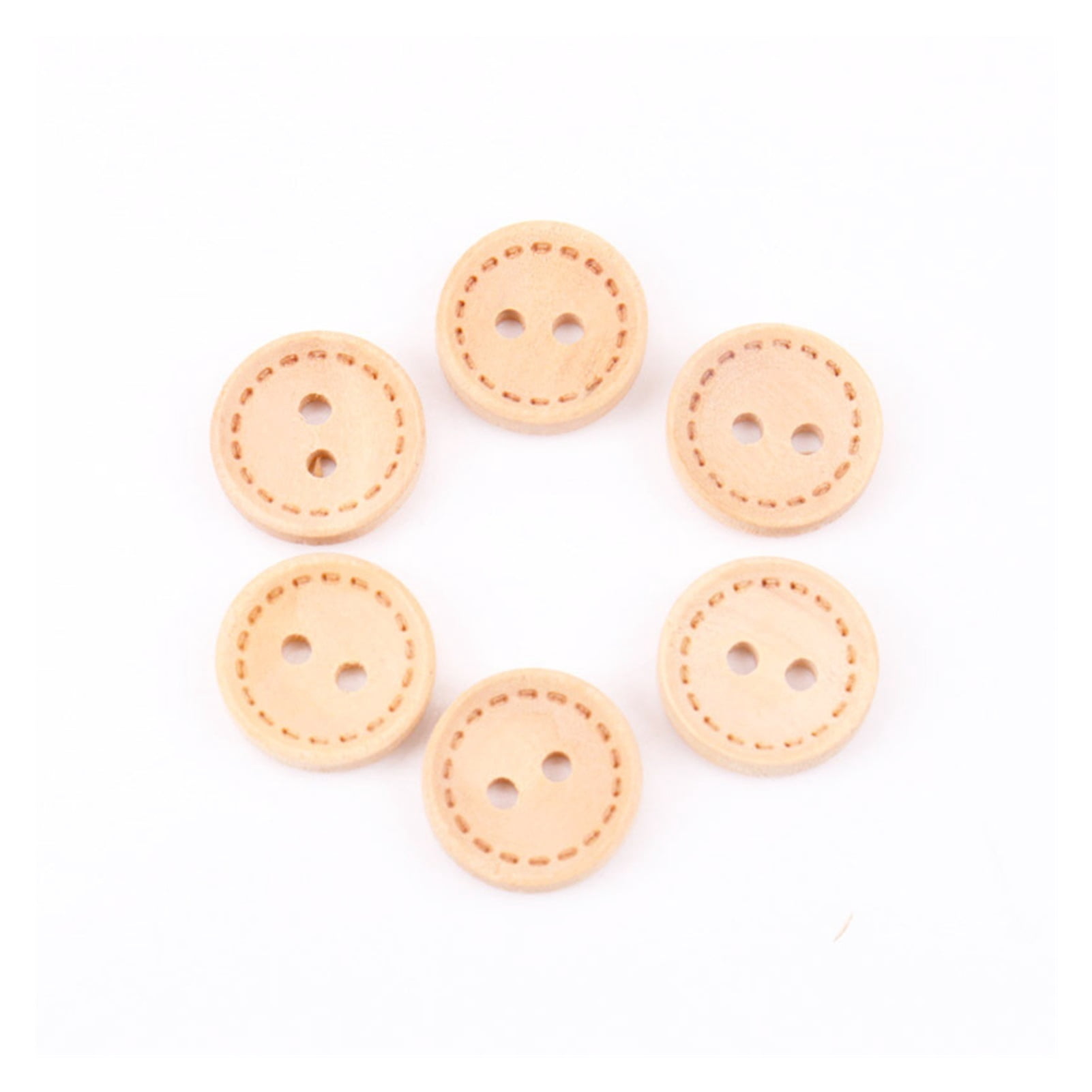 30pcs Round Wooden Buttons for Scrapbooking Handmade Accessories Sewing ...