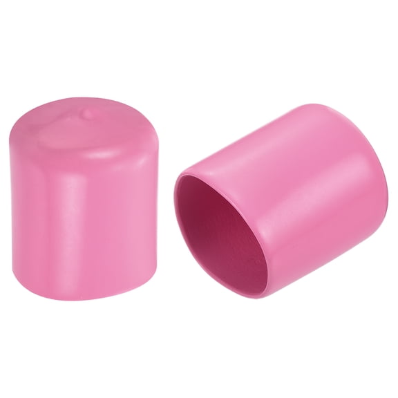 30pcs Rubber End Caps 22mm(7/8") ID Vinyl Round Tube Bolt Cap Cover Screw Thread Protector Pink
