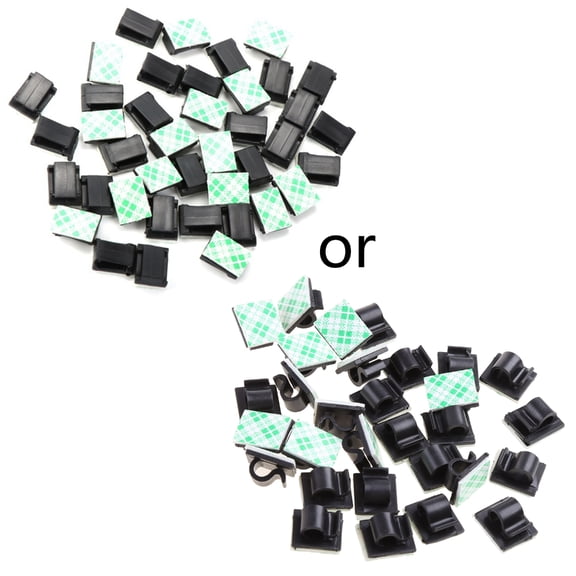 30pcs Self-Adhesive Cable Fixed Clamp Cable Clips Organizer Drop Wire Holder Cord Management Adjustable Wire Keeper