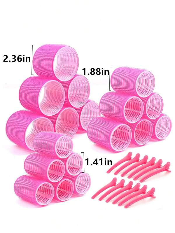 30pcs Self Adhesive Hair Rollers Set For Different Hair Lengths Hair