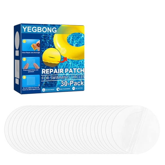 30pcs Self Adhesive PVC Patch, Quick Fix Repair Kit for Swimming Ring and Inflatable Boat, Durable Puncture Patches for Pool Floats and Air Mattresses, Waterproof Repair Stickers for Outdoor Water