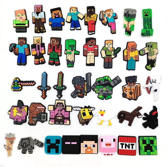 30pcs Shoe Charms - Cute Pixel Clog Decorations