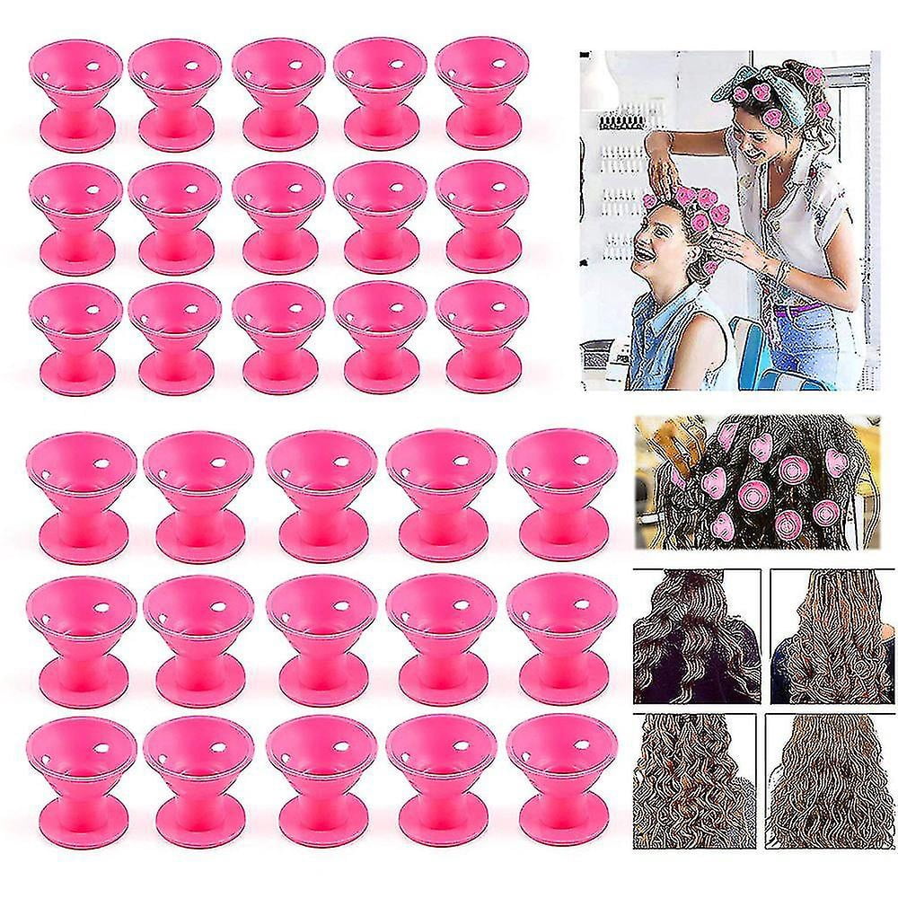 30pcs Silicone No Heat Hair Curlers Set Magic Soft Rollers Tools