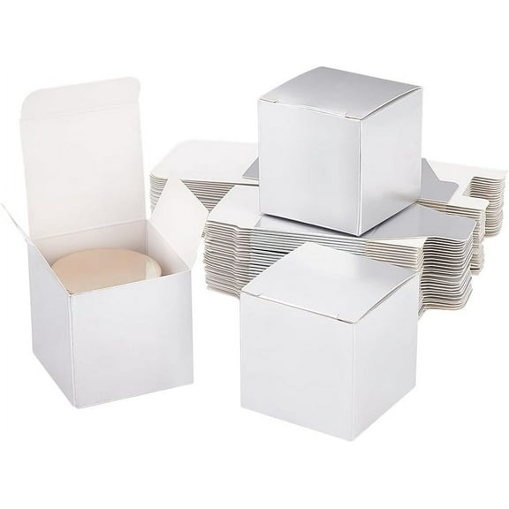 30pcs Sliver Mini Cardboard Boxes 2x2x2 inch Christmas Gift Box Cookie Bakery Boxes Candy Boxes Cake Containers DIY
