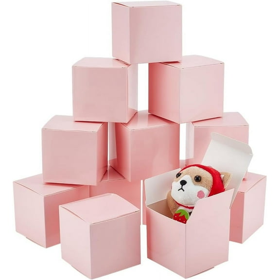 30pcs Small Paper Boxes 3x3x3 Inch Gift Cardboard Boxes Mini Gift Boxes with Lid Paper Gift Packaging Box Foldable Treat Tiny Ring Earring Favor Jewelry Boxes DIY for Party