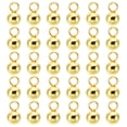 thumbnail image 1 of 30pcs Steel Bead Charm, 4mm Stainless Steel Ball Pendants Charm Metal Round Beads for Jewelry Making, Gold Tone, 1 of 7