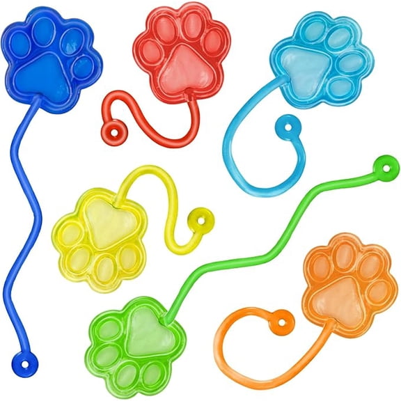 30pcs Sticky Toys, Sticky Hands Bulk Party Favors Dog Paw Shape Stretchy Sticky Hand Feet Goodie Bags Stuffers for Treasure Box Toys for Classroom Small Mini Prizes Trinkets, Random Color-30pcs