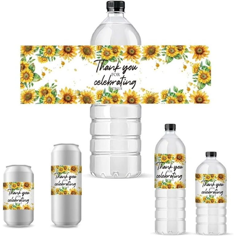 30pcs-sunflower-water-bottle-labels-wedding-bottle-stickers-decorative-thank-you-bottle-wrappers-waterproof-bottle-wraps-for-bridal-showers-birthday-party-favors-celebration-decor-walmart-com