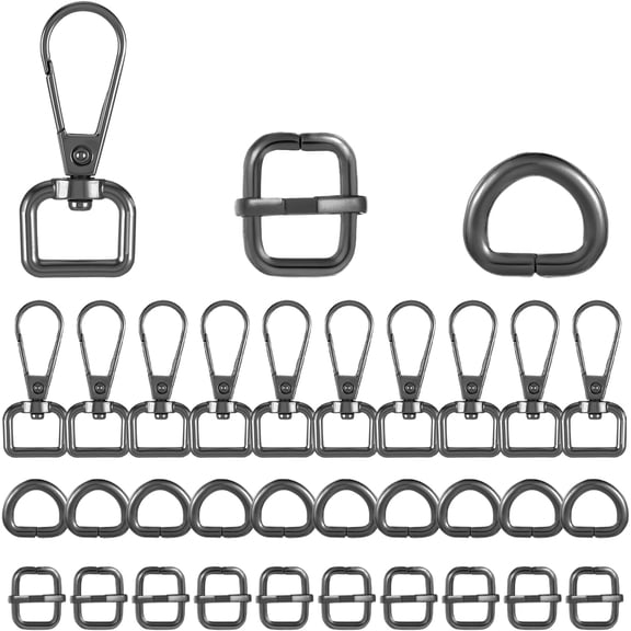 30pcs Swivel Snap Hooks Kit,Heavy Duty Swivel Snap Hooks with D Ring and Slide Buckle