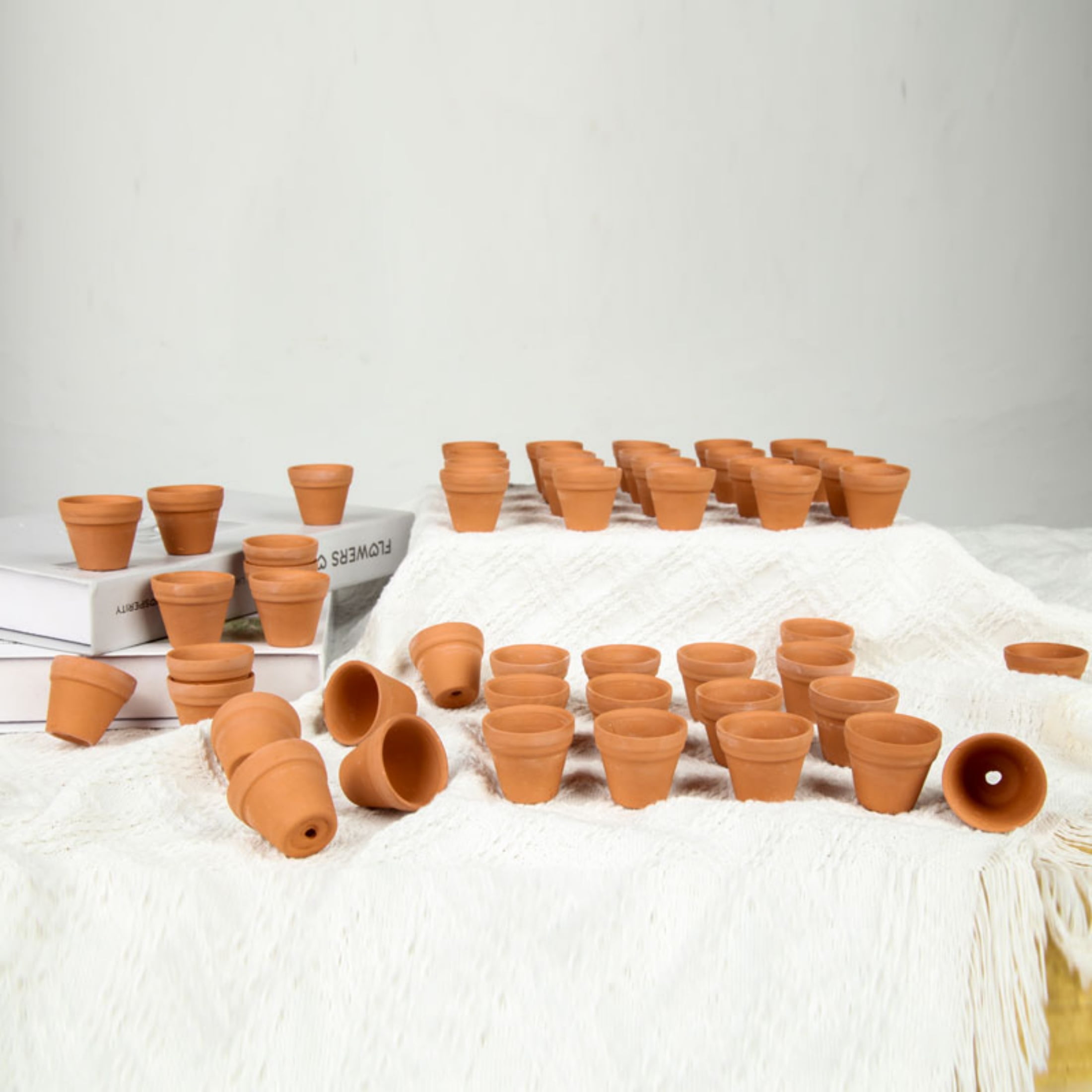 30pcs Tiny Terracotta Pots - 1.3 Inch, Small, Mini Clay Pots with Drainage Holes for Indoor/Outdoor Succulent Plants, Crafts, Wedding Favo
