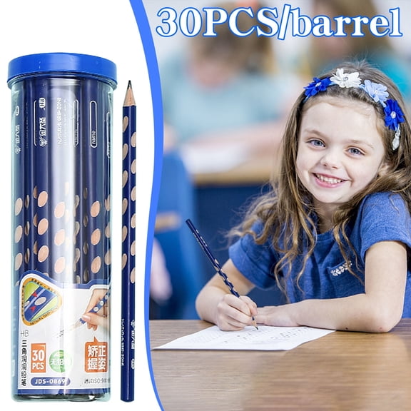 30pcs Triangular Pencils, 2B Pencils with Grip Correction, Wooden Graphite Pencils, Pre-Sharpened Break-Resistant, Suitable for Writing, Drawing, and Sketching