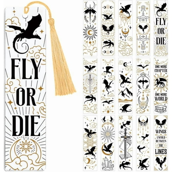 30pcs UV DTF Bookmarks Wraps Transfer Stickers Magic and Dragons for Women Men Reading Waterproof Bookmarkers Decal(No Blank Bookmarks) for Acrylic Plastic Metal Blank Bookmark