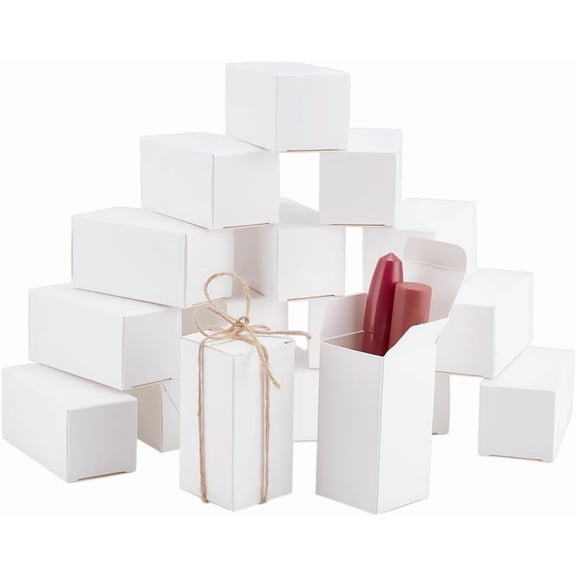 30pcs White Gift Box Small Paper Boxes Mini Cardboard Box with Lid Favor Box Kraft Boxes Candy Box Gift Wrap Boxes for Treat Presents Wedding Birthday Valentine's Day 1.5x1.5x3 Inch White