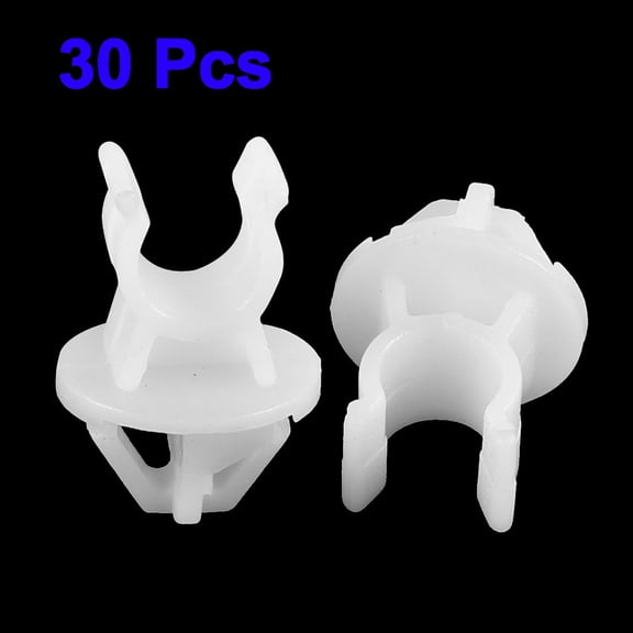 30pcs White Plastic Car Hood Bonnet Prop Rod Clip Support Clamp Holder for