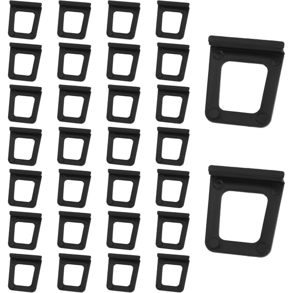 30pcs Window Screen Pull Tabs, Hollow Flat Spline Channel Pull Tabs Screen Lift Clips Replacement for Door Windows Parts Installation & Repair (Black)