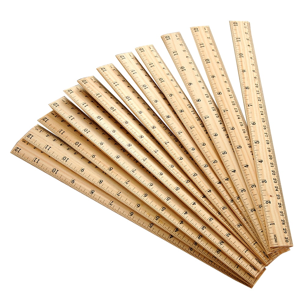 6 inch Double- Scale Wooden Straight Ruler Office Teaching Ruler