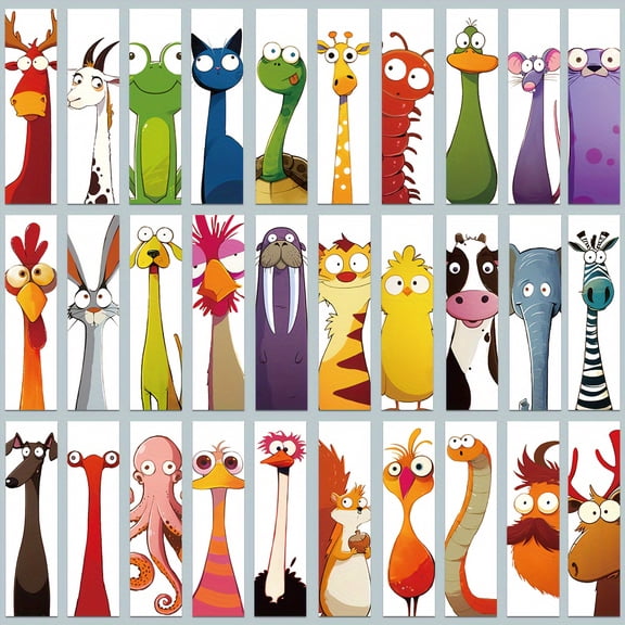 30pcs of Humorous Animal Bookmarks for Marking Pages in Books, Perfect for Students As Creative Gifts for Labeling