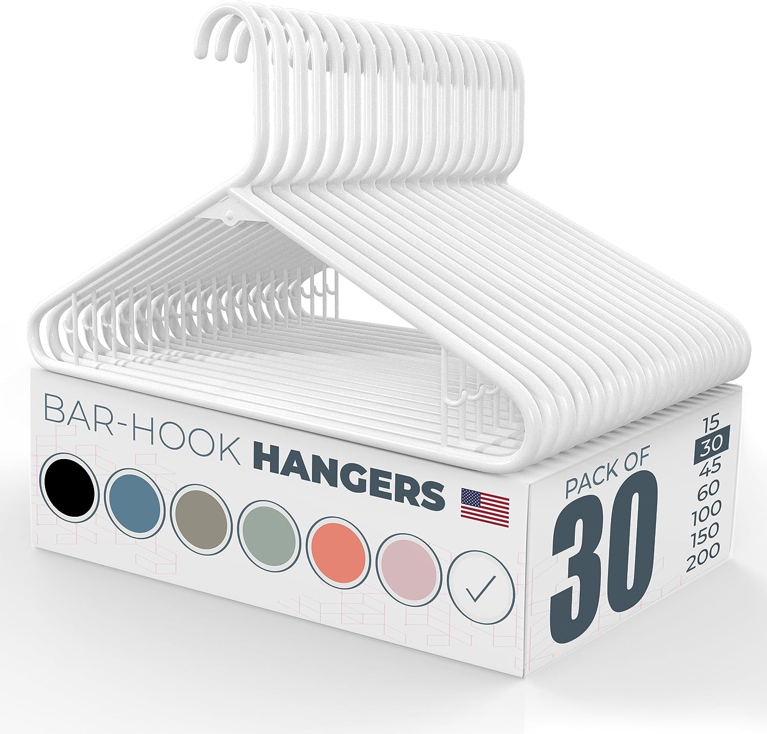 60pk Made In USA Strong Plastic Clothes Hangers Bulk | 20 30 50 100 Pack Available Laundry Clothes Hanger Coat Hangers Plastic Heavy Duty Plastic Hanger For Closet And Clothing Hangars Peach