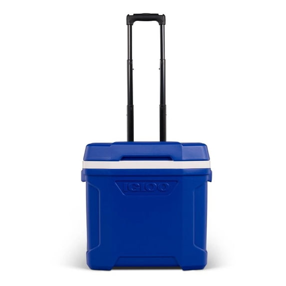30qt Rolling Cooler with Wheels, Hard-Sided Insulated Design, 41-Can Capacity for Ice Retention, Durable Portable Build for Picnic, Beach, Camping, and Outdoor Travel