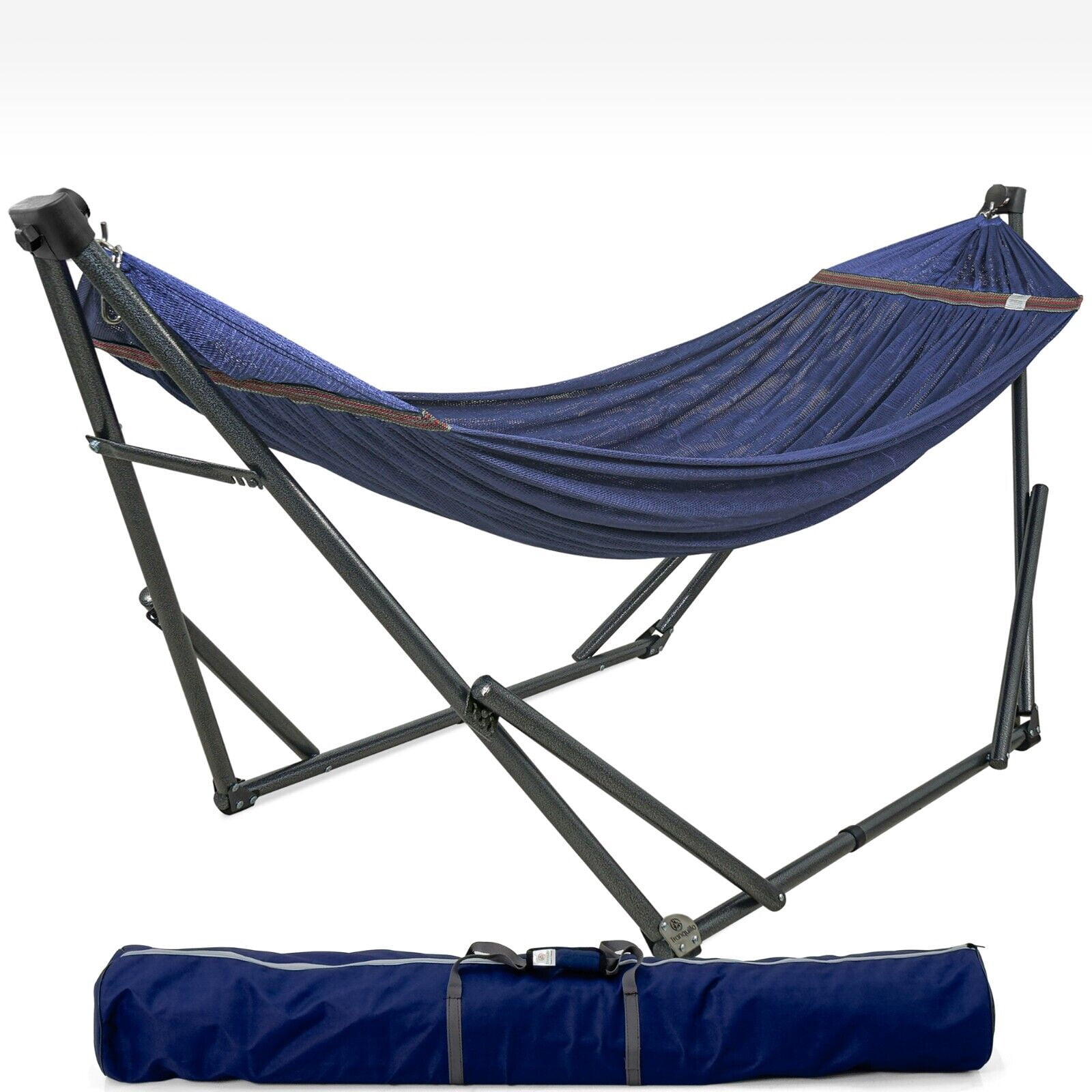 30s Setup Double Hammock with Stand 2 Persons Foldable Camping, Inhouse, Outdoor