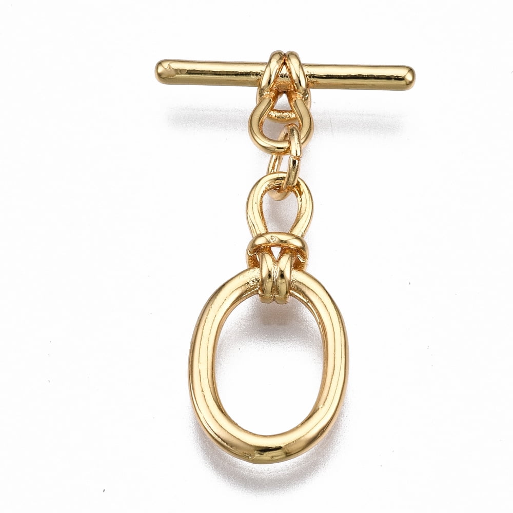 30sets Brass Toggle Clasps Nickel Free Oval golden 30mm long Bar: 17x9x3mm hole: 3.5x2mm Jump Ring: 5x1mm Inner Diameter: 3mm Oval: 20x10x3mm Hole: 3.5x2mm