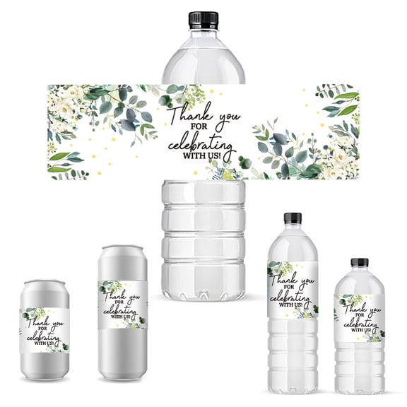 30sheets Bottle Label Adhesive Stickers Rectangle Leaf 216x64mm 30sheets