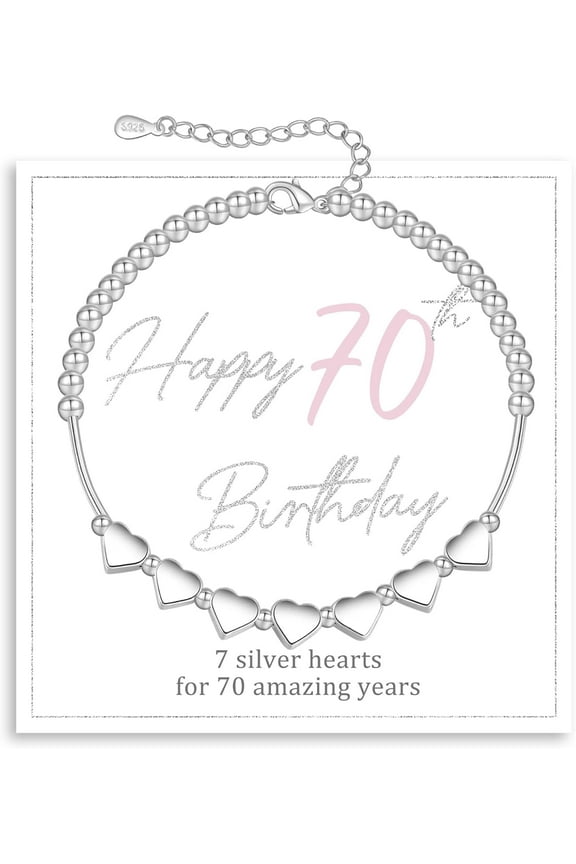 30th 40th 50th 60th 70th 80th Birthday Gifts for Women Silver Bracelets for Women Unique Best Birthday Presents Gifts Ideas with Cards