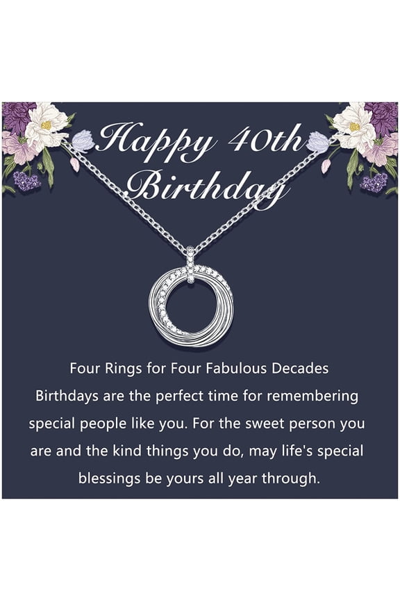 30th 40th 50th 60th Birthday Gifts for Women, Silver Necklaces for Women Gift for Her Friend Daughter Sister
