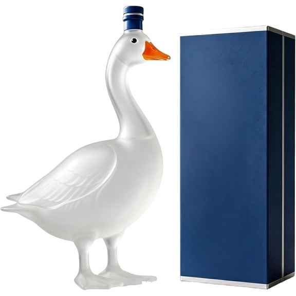 30th Anniversary 3D Sculpted Vodka Bottle, 350 ml Funny Goose Wine Bottle, Frosted Texture Liquor Decanter for Bar, Home, partys, Men, Dad, Father, Parties Gift