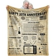 thumbnail image 1 of 30th Anniversary Blanket Gifts Gift for 30th Pearl Wedding Anniversary 30 Years of Marriage Gifts for Her Him Couple Wife Husband Dad Mom Parents Back in 1994 Throw Blanket 60Lx50W Inch, 1 of 6