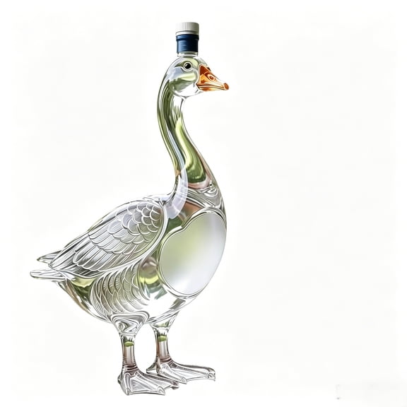 30th Anniversary Edition 3D Swan Sculpture Vodka Bottle, Hand-blown, Goose-shaped Glass Whisky Decanter, a Gift for Spirits Lovers.
