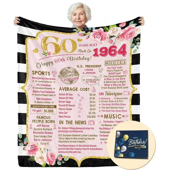 30th Birthday Blanket Gifts for Women with Gift Box, Gifts for Women Turning 30, Happy 30th Birthday Gift Ideas for Her, 30th Birthday Decorations Throw Blanket 60"x50" (30TH)