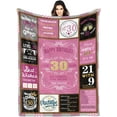 thumbnail image 1 of 30th Birthday Blanket for Women, 30th Birthday gifts for Women, Sister,30th Birthday Decorations for Women,30 Year Old Birthday Presents for Her,Wife,Girlfriend,Best Friend(Pink 60"x50"), 1 of 6