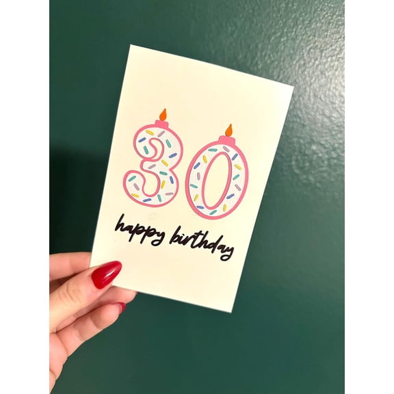 30th Birthday Card Fun Cupcake Design with Sprinkles Happy Birthday Greeting Blank Inside Perfect for Celebrating Milestones