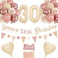 thumbnail image 1 of 30th Birthday Decorations for Girls, Retro Pink Balloons, 30th Birthday Banner, Triangle Flag Banner, 30th Birthday Balloons, Rose Gold White Sand Nude Balloon Set, 1 of 7